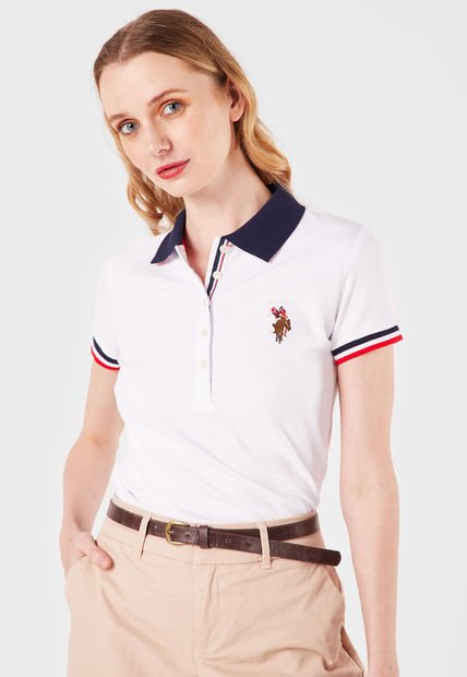 Polo Blanco-Azul-Rojo Us Polo Assn