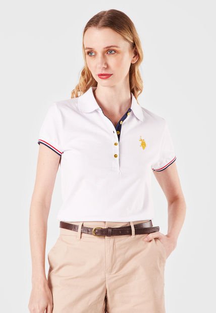 Camiseta Polo Blanco-Dorado-Azul-Rojo Us Polo Assn