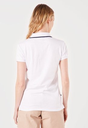 Camiseta Polo Blanco-Azul-Café Us Polo Assn