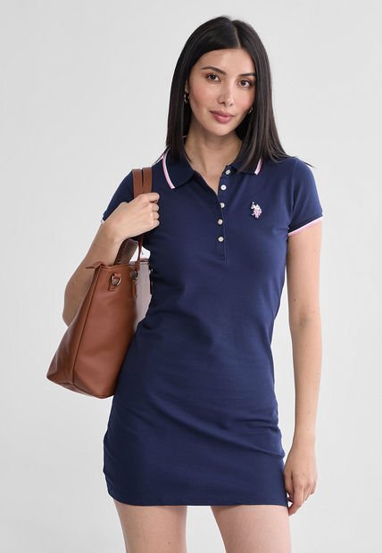 Vestido Azul Navy-Blanco-Rosa US POLO ASSN