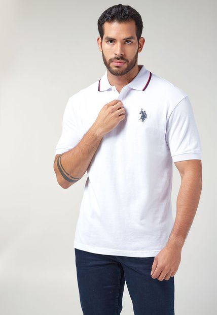 Polo Blanco-Azul-Rojo Us Polo Assn
