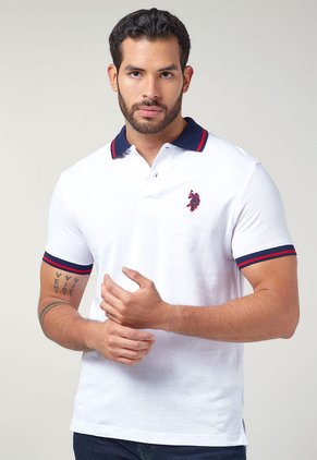 Polo Blanco-Azul-Rojo Us Polo Assn