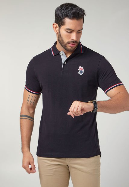 Polo Negro-Rojo-Azul-Blanco Us Polo Assn