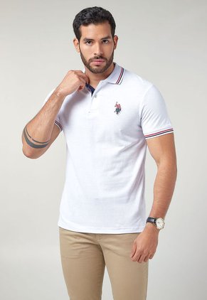 Polo Blanco-Rojo-Azul Us Polo Assn