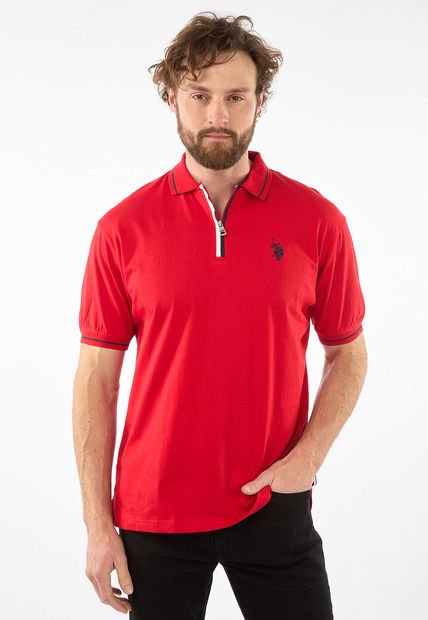 Camiseta Polo Rojo-Azul Navy-Blanco US POLO ASSN