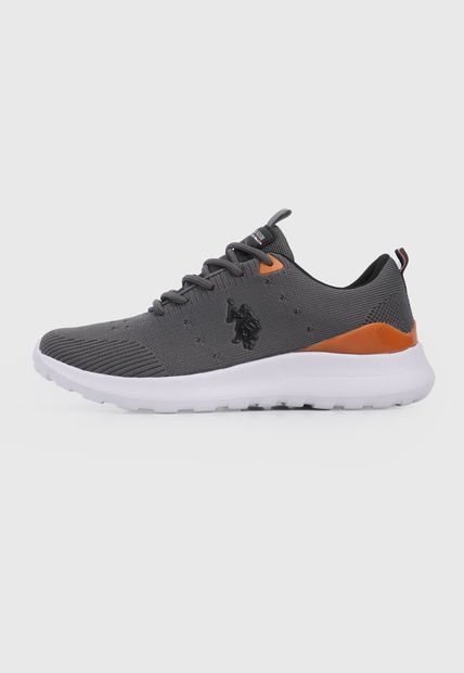Tenis Lifestyle Gris-Blanco-Naranja Us Polo Assn