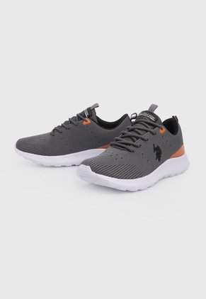 Tenis Lifestyle Gris-Blanco-Naranja Us Polo Assn