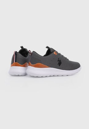 Tenis Lifestyle Gris-Blanco-Naranja Us Polo Assn