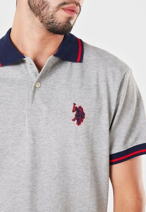 Polo Gris-Azul-Rojo Us Polo Assn