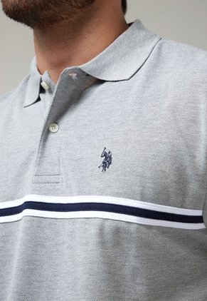Polo Gris-Blanco-Azul Us Polo Assn