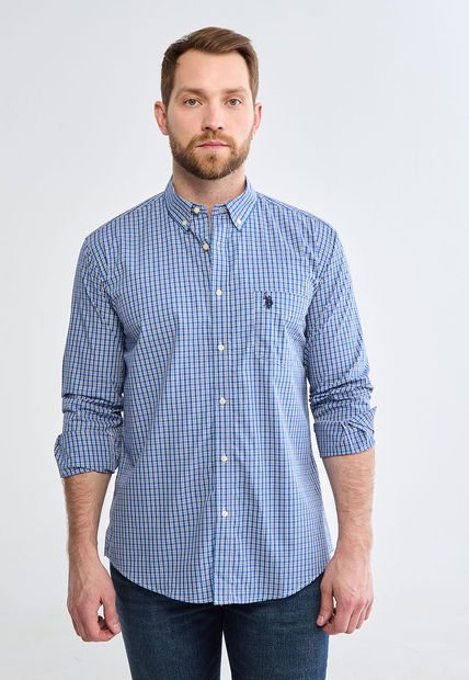 Camisa Azul-Blanco-Negro US POLO ASSN