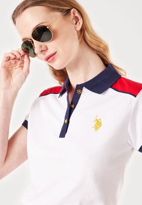 Camiseta Polo Blanco-Azul-Rojo Us Polo Assn