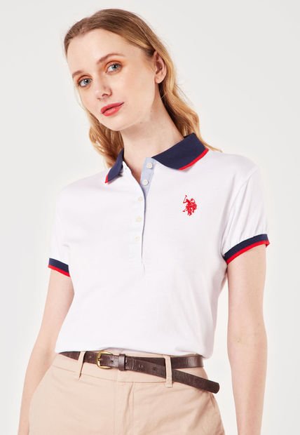 Camiseta Polo Blanco-Azul-Rojo Us Polo Assn
