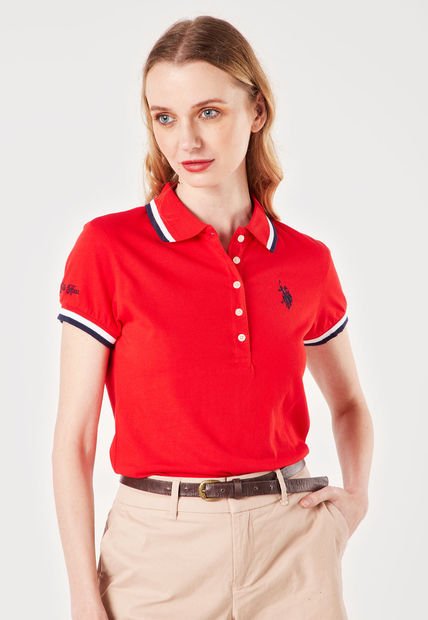 Camiseta Polo Rojo-Azul-Blanco Us Polo Assn