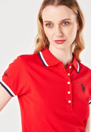Camiseta Polo Rojo-Azul-Blanco Us Polo Assn