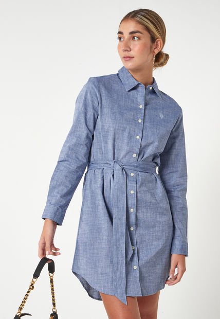 Vestido Corto Azul Us Polo Assn