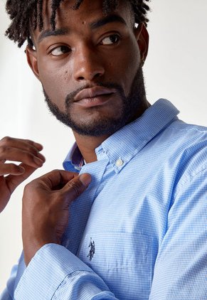 Camisa Celeste-Blanco Us Polo Assn