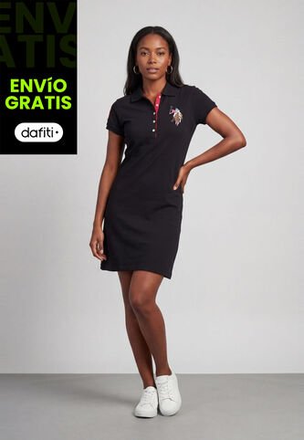 Vestido Midi U.S. POLO ASSN. Negro US Polo Assn