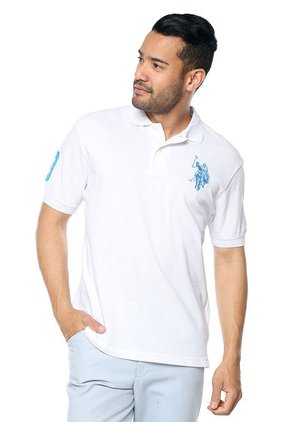 Polo Blanco-Azul Turquesa Us Polo Assn