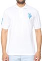 Polo Blanco-Azul Turquesa Us Polo Assn de US Polo Assn