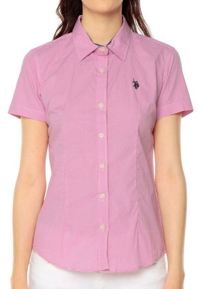 Camisa Rosa-Blanco US Polo Assn