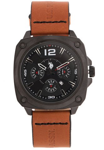 US Polo Assn - Reloj Negro-Café Us Polo Assn