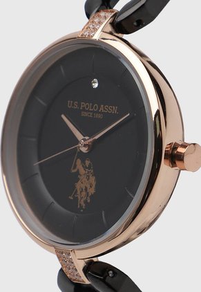 Reloj Negro-Oro Rosa Us Polo Assn