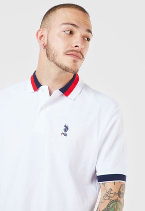 Polo Blanco-Rojo-Azul Us Polo Assn