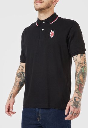 Polo Negro-Blanco-Rojo Us Polo Assn