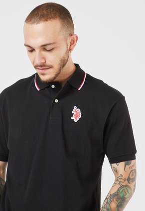 Polo Negro-Blanco-Rojo Us Polo Assn