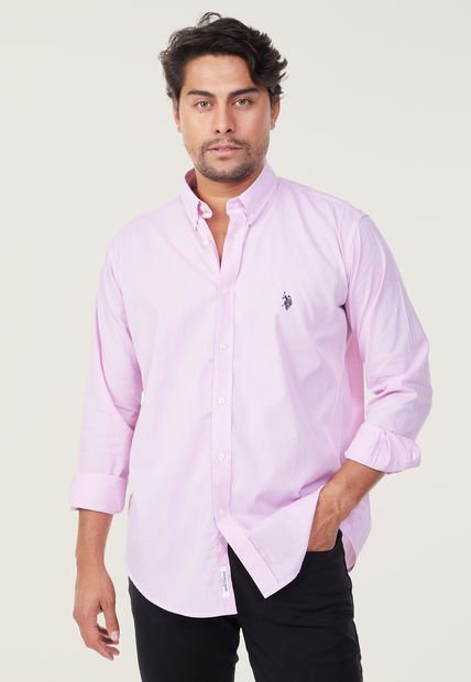 Camisa Rosa-Blanco Us Polo Assn