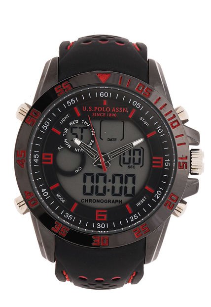 Reloj Negro-Rojo Us Polo Assn
