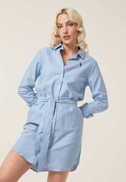 Vestido Celeste Us Polo Assn