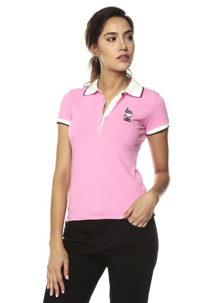 Camiseta Polo Rosa-Blanco US Polo Assn