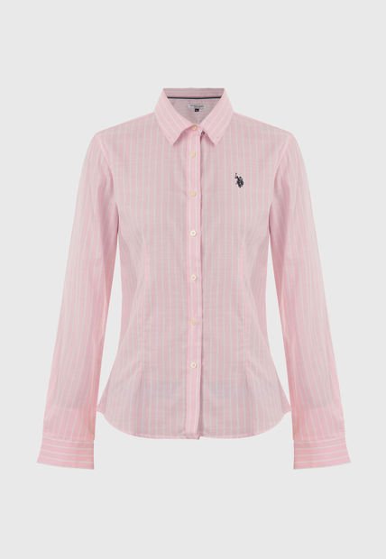 Camisa Rosa-Blanco US POLO ASSN