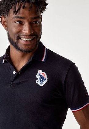 Camiseta Polo Negro-Blanco-Rojo Us Polo Assn