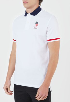 Camiseta Polo Blanco-Azul Us Polo Assn