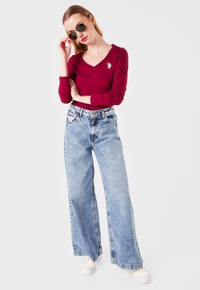 Camiseta Manga Larga Vinotinto Us Polo Assn