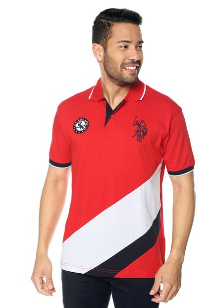 Polo Rojo-Blanco-Azul Us Polo Assn