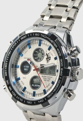Reloj Blanco-Platedo Us Polo Assn