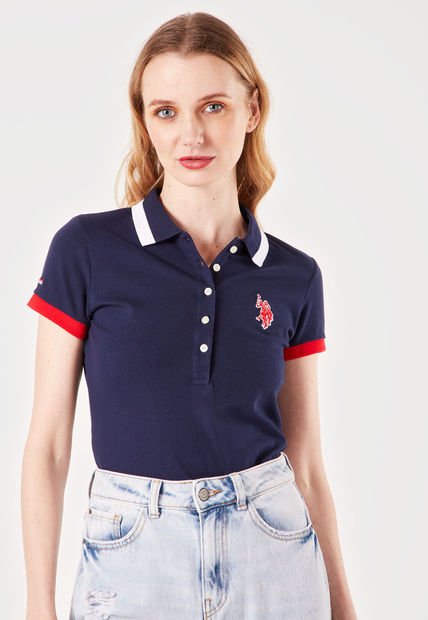 Polo Azul-Blanco-Rojo Us Polo Assn