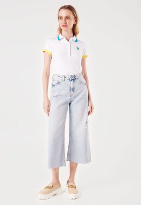 Polo Blanco-Azul-Amarillo Us Polo Assn