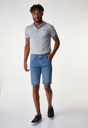 Camiseta Polo Gris-Azul-Rojo Us Polo Assn