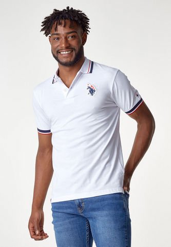 Camiseta Polo Blanco-Azul-Rojo Us Polo Assn US Polo Assn