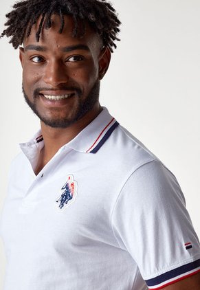 Camiseta Polo Blanco-Azul-Rojo Us Polo Assn