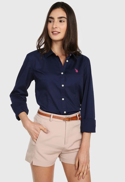 Camisa Azul-Rojo Us Polo Assn