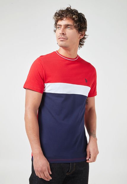 Camiseta Rojo-Azul Navy-Blanco Us Polo Assn