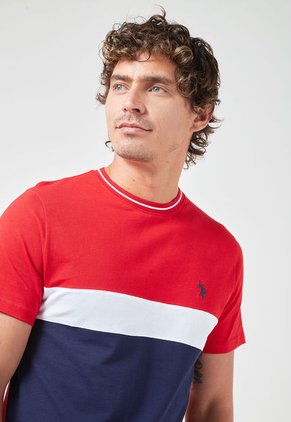 Camiseta Rojo-Azul Navy-Blanco Us Polo Assn