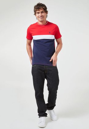 Camiseta Rojo-Azul Navy-Blanco Us Polo Assn