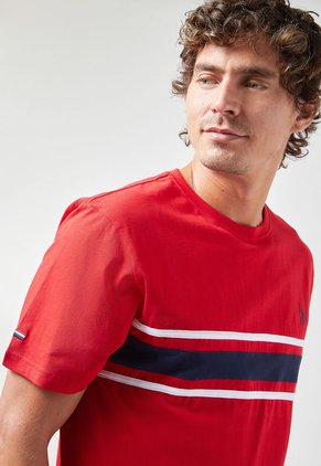 Camiseta Rojo-Azul Navy-Blanco Us Polo Assn